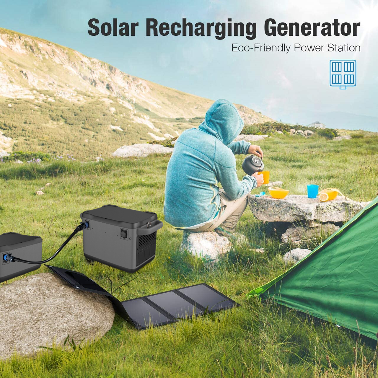 Generador solar d'alt rendiment de 1200 W per a càrrega de seguretat
