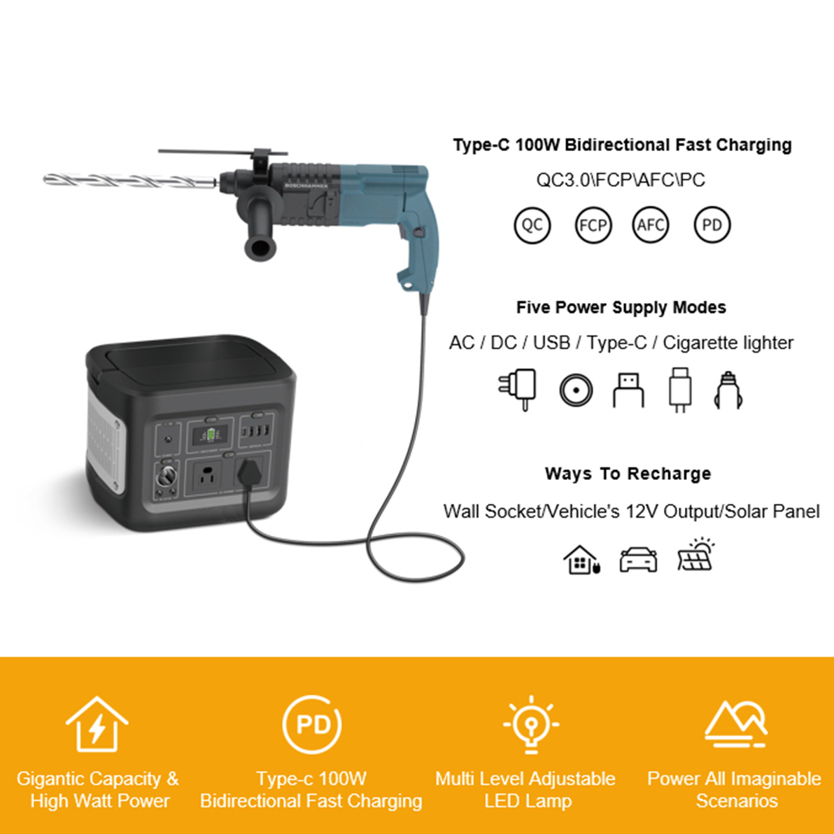 Generador solar de 400 W sense manteniment per a la càrrega